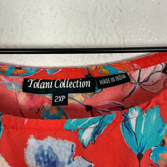 Tolani Collection Floral Caftan Tunic Top Boho Resort Size 2XP - Picture 3 of 4